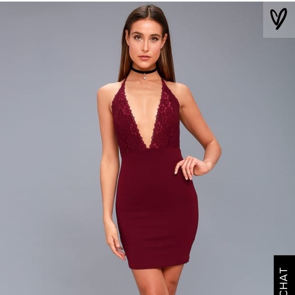 lulu burgundy dress